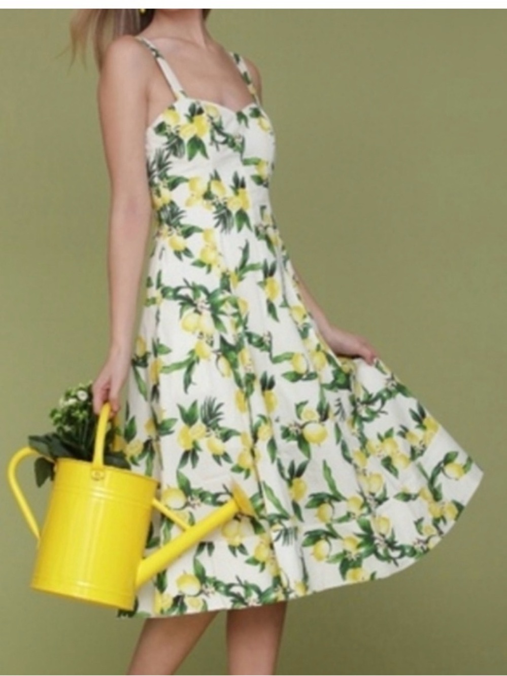 Avec Les Filles Lemon Print dress euro  summer  effortless fashionable